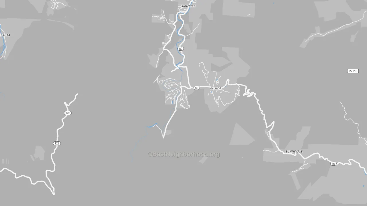 Transit Grade map of Busick, NC