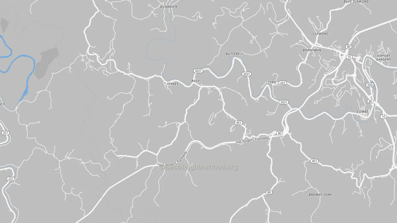 Transit Grade map of Busy, KY