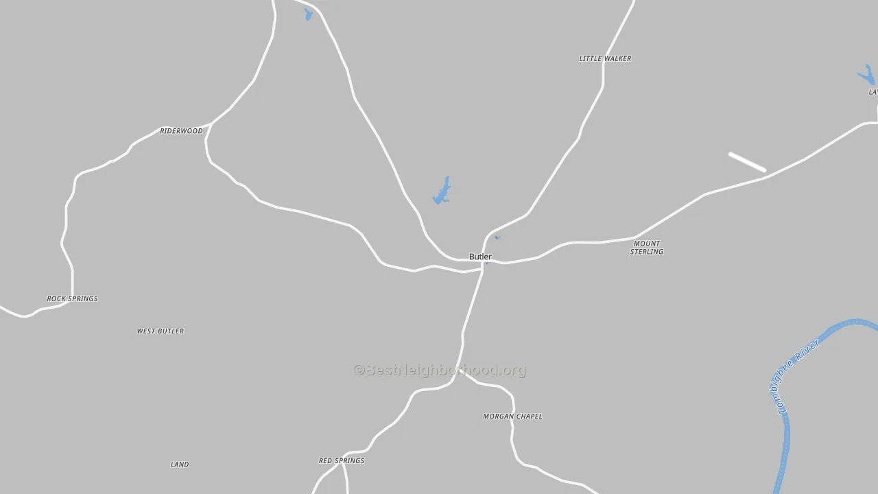 Transit Grade map of Butler, AL