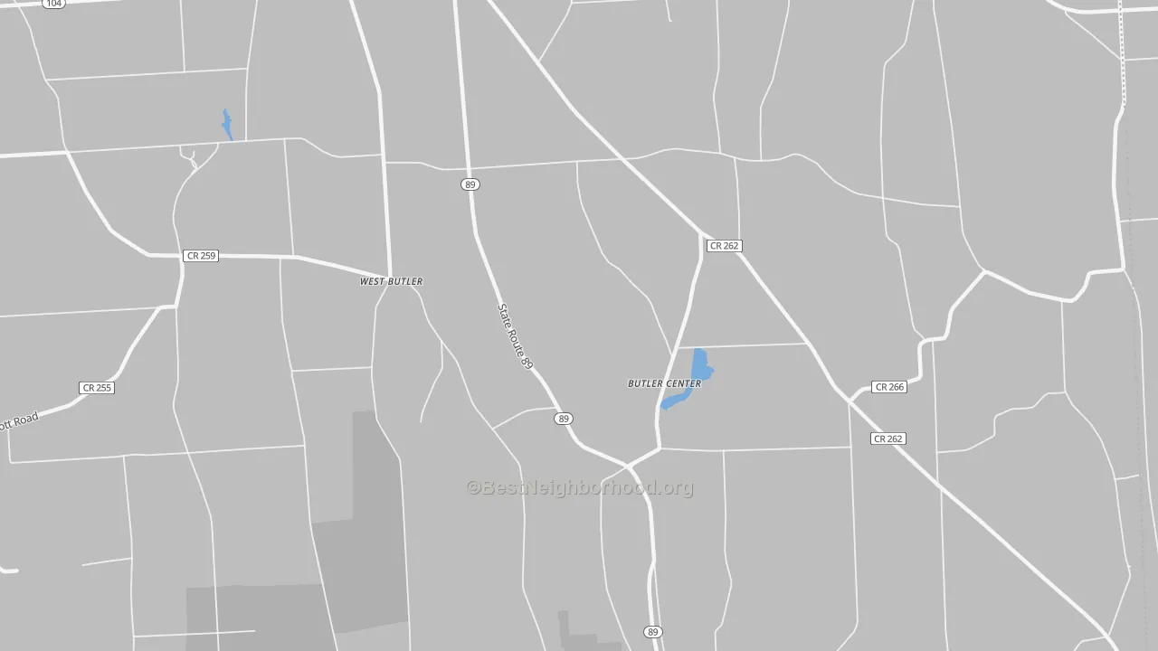 Transit Grade map of Butler Center, NY