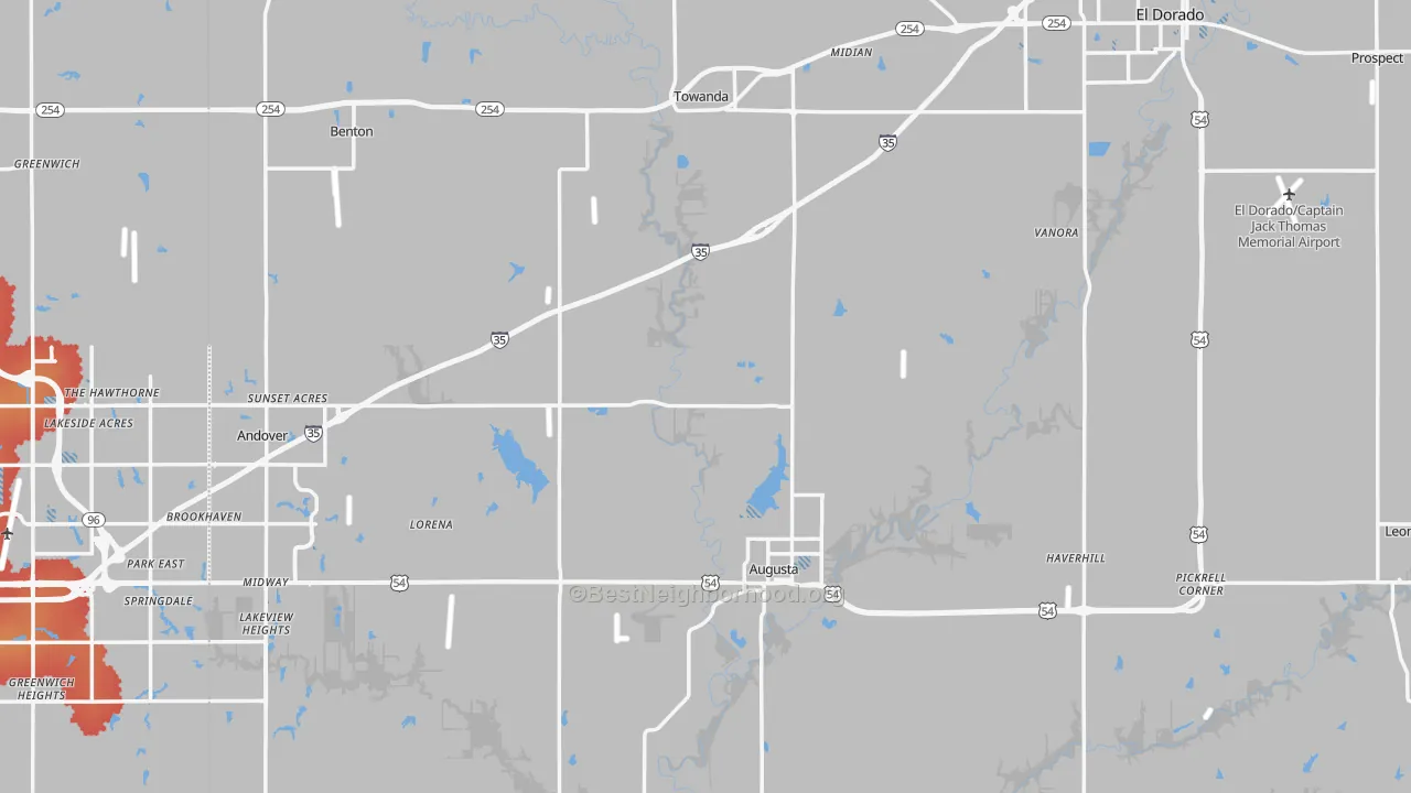 Transit Grade map of Butler County, KS