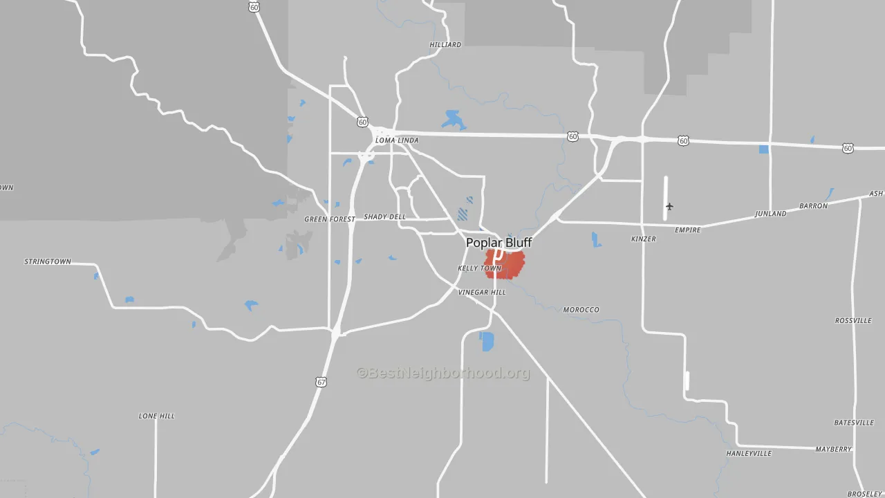 Transit Grade map of Butler County, MO