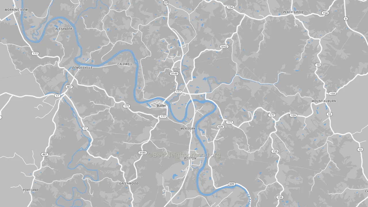 Transit Grade map of Butler, KY