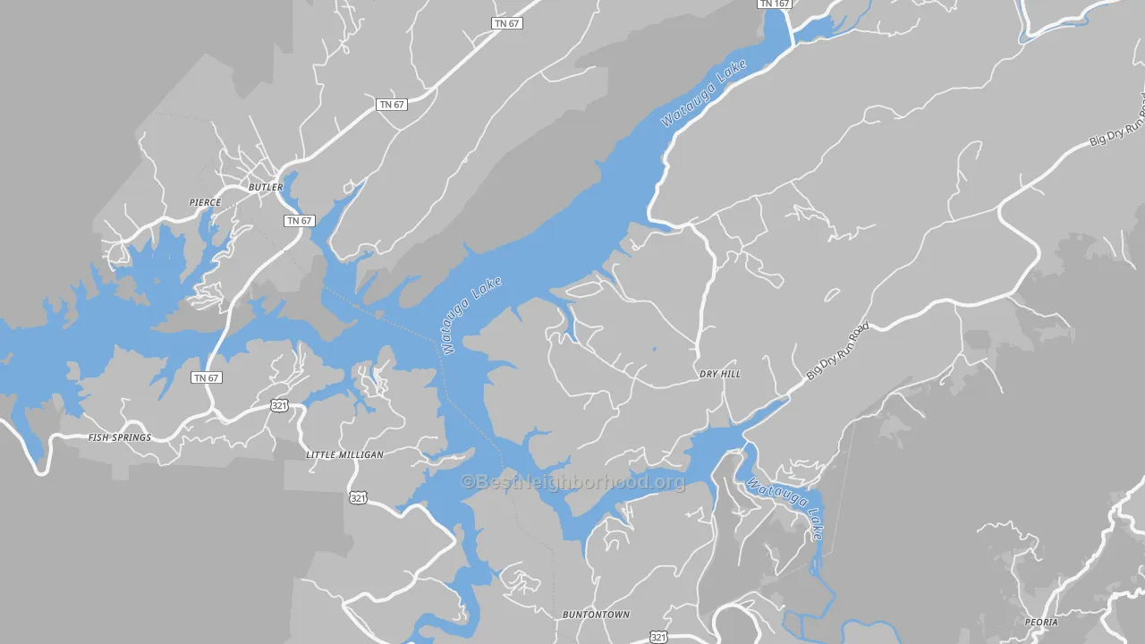 Transit Grade map of Butler, TN