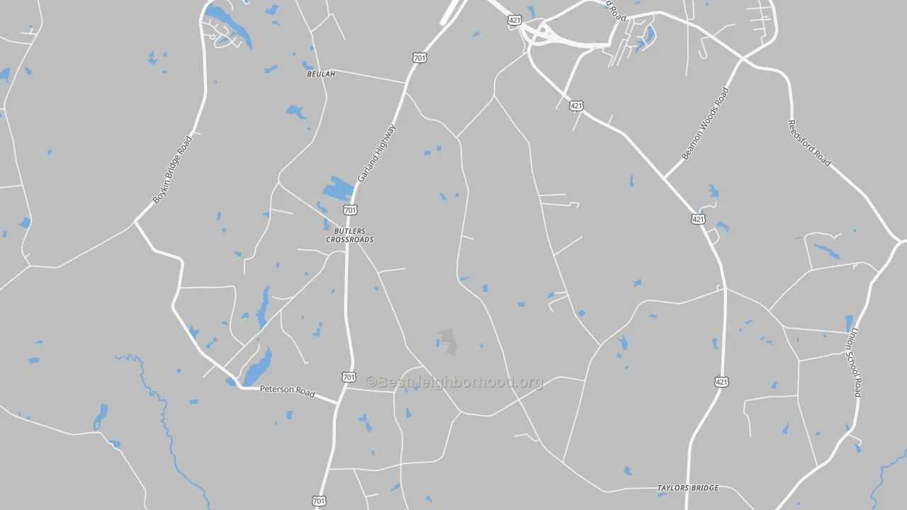 Transit Grade map of Butlers Crossroads, NC