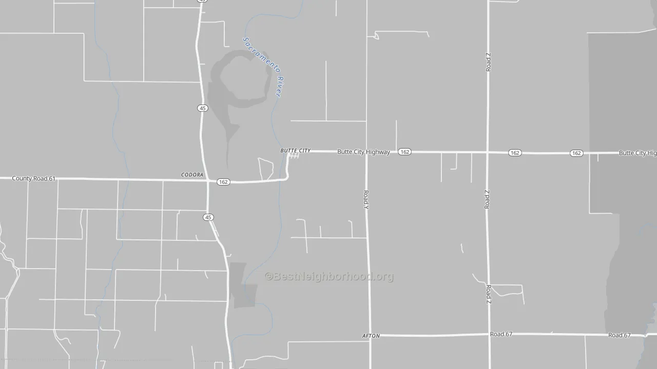 Transit Grade map of Butte City, CA