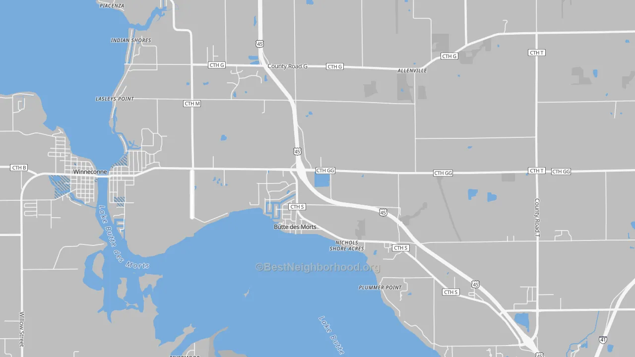 Transit Grade map of Butte Des Morts, WI
