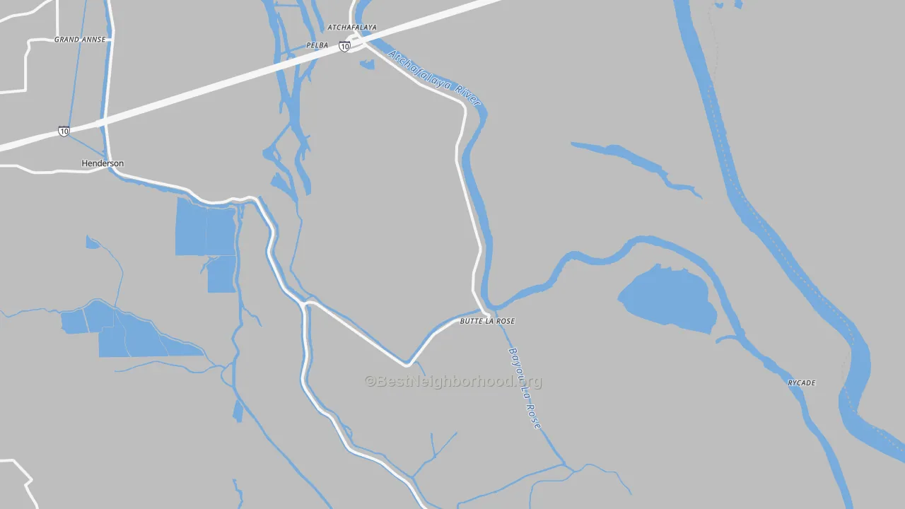 Transit Grade map of Butte La Rose, LA