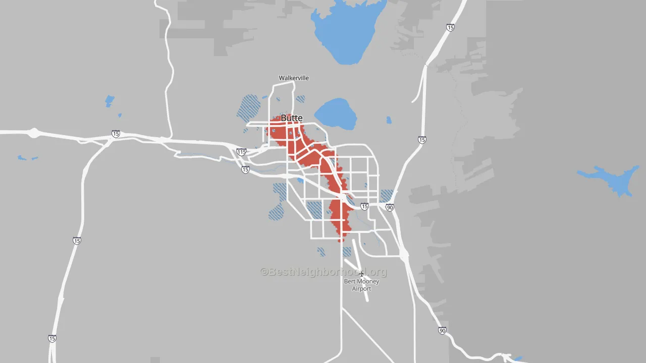 Transit Grade map of Butte, MT