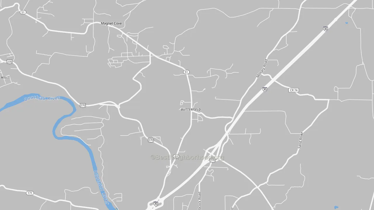 Transit Grade map of Butterfield, AR