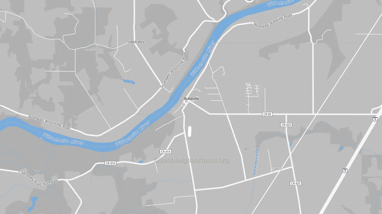 Transit Grade map of Butteville, OR