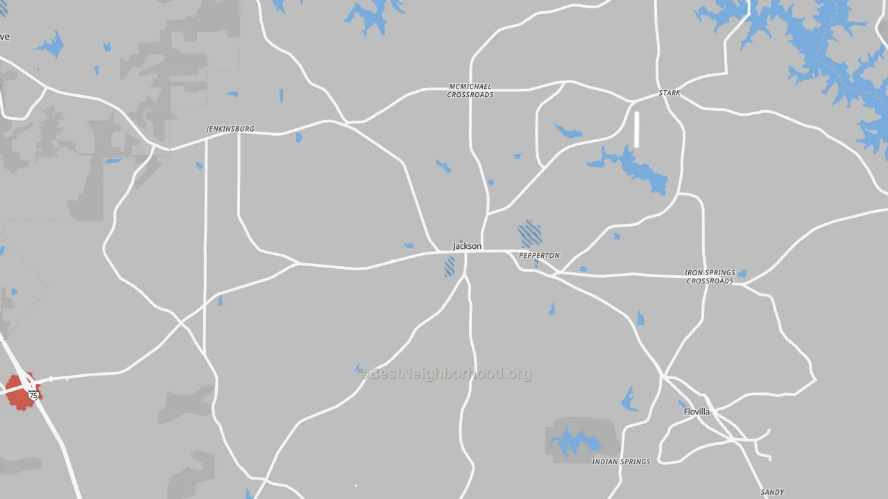 Transit Grade map of Butts County, GA