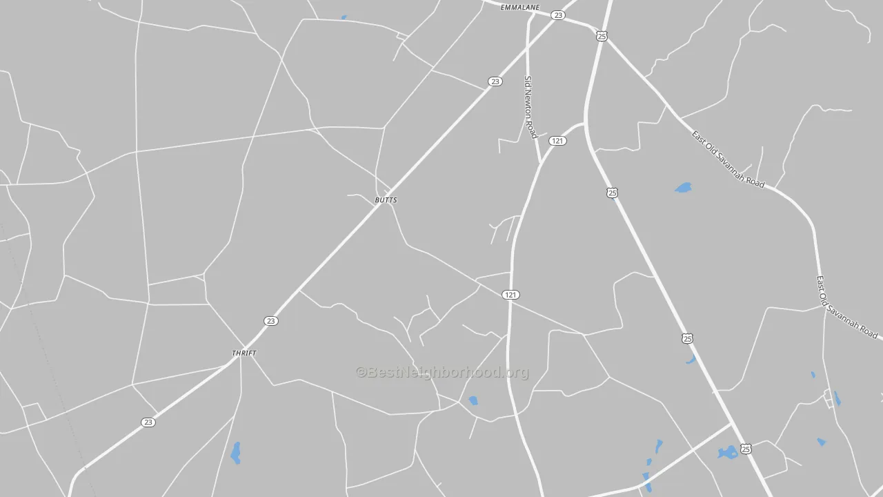 Transit Grade map of Butts, GA