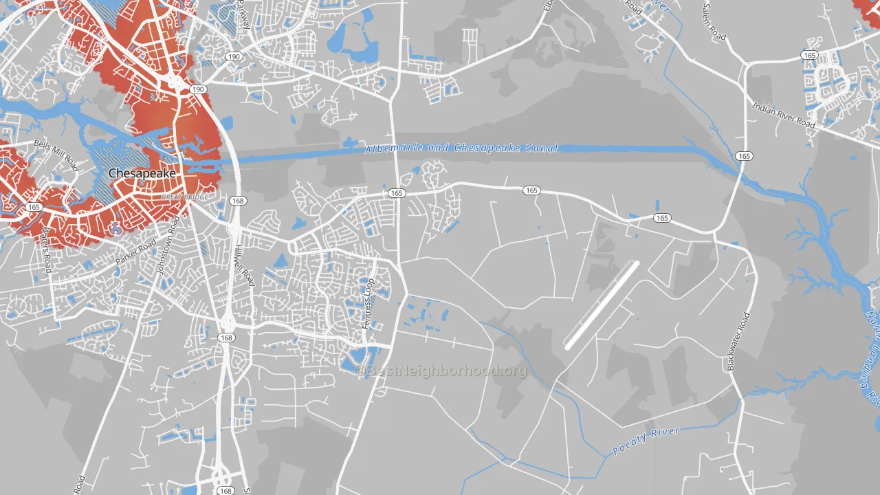 Transit Grade map of Butts Station, Chesapeake, VA