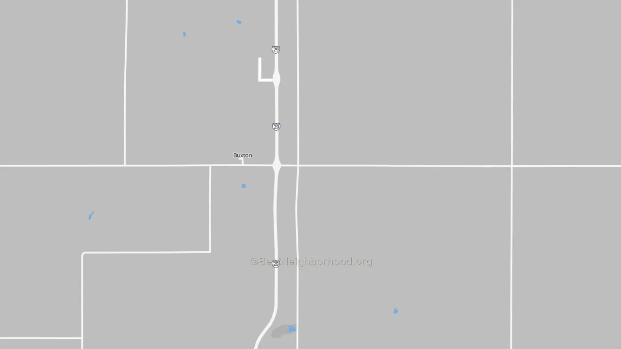 Transit Grade map of Buxton, ND