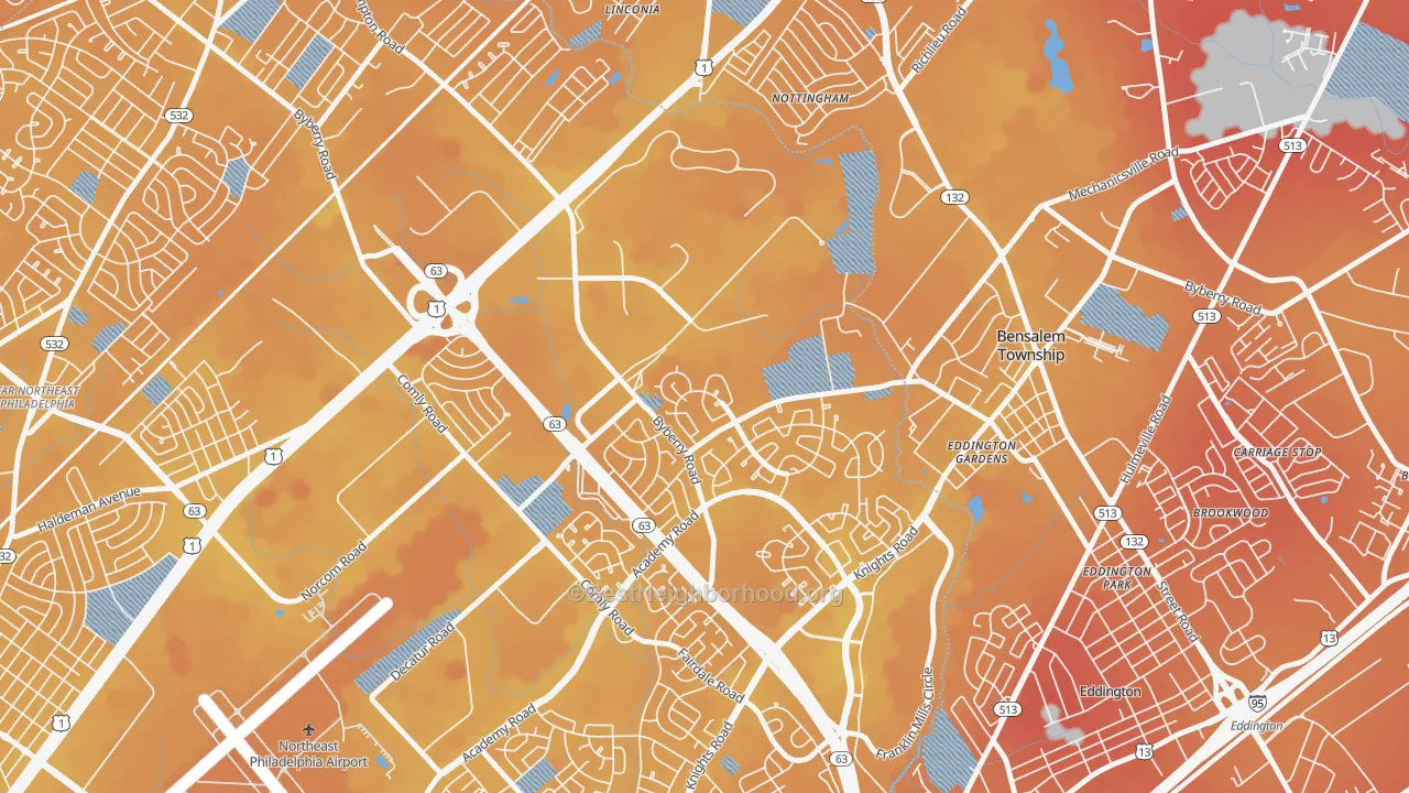 Transit Grade map of Byberry, Philadelphia, PA