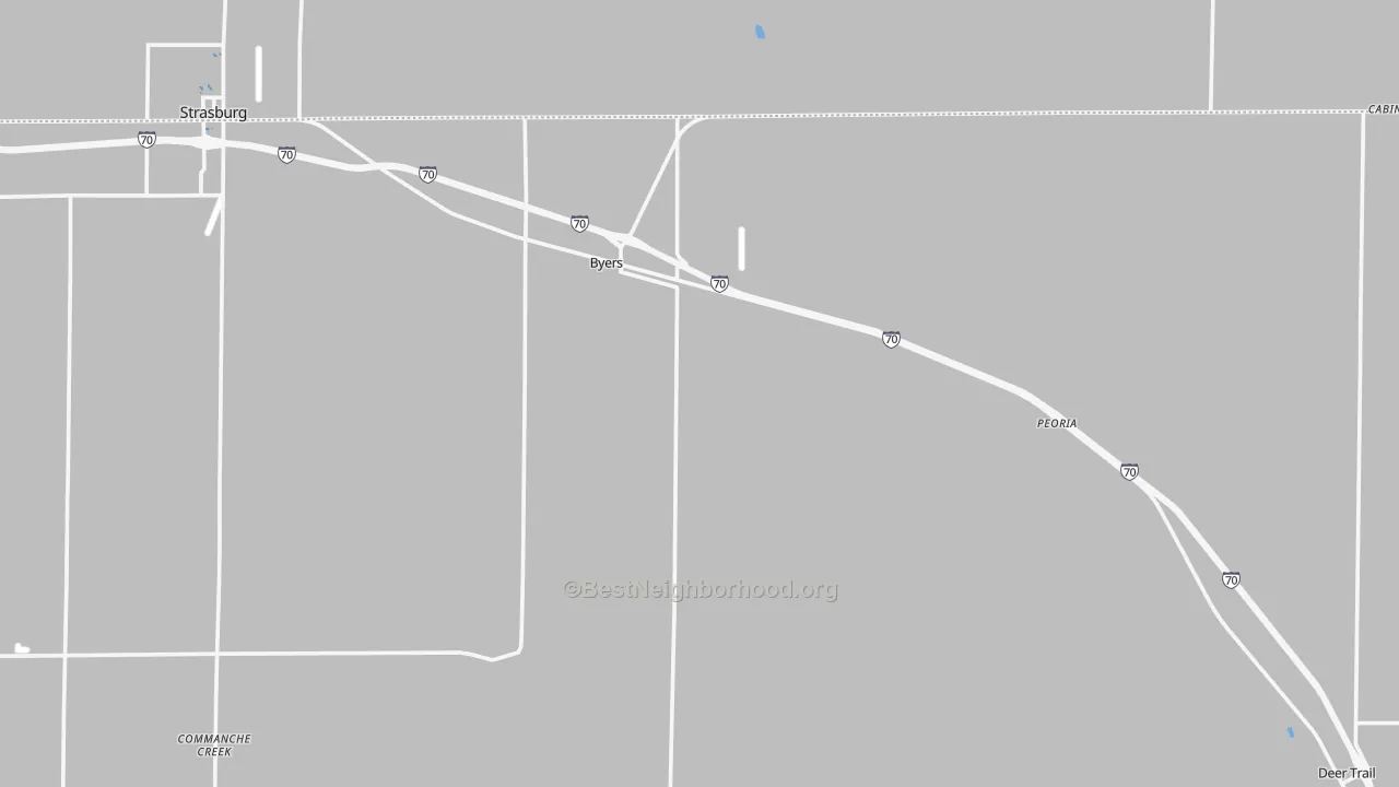 Transit Grade map of Byers, CO