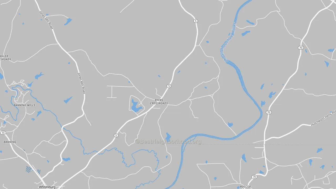 Transit Grade map of Byers Crossroads, GA