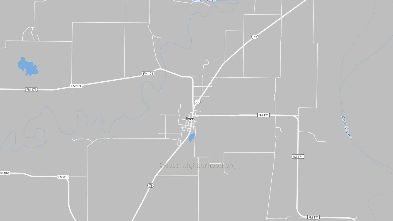 Transit Grade map of Byers, TX