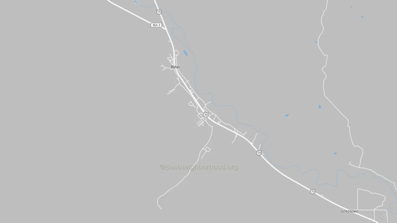 Transit Grade map of Bylas, AZ