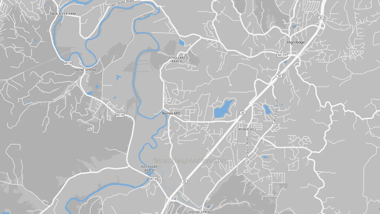 Transit Grade map of Byrnes Mill, MO