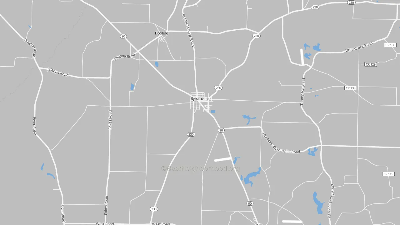 Transit Grade map of Byromville, GA