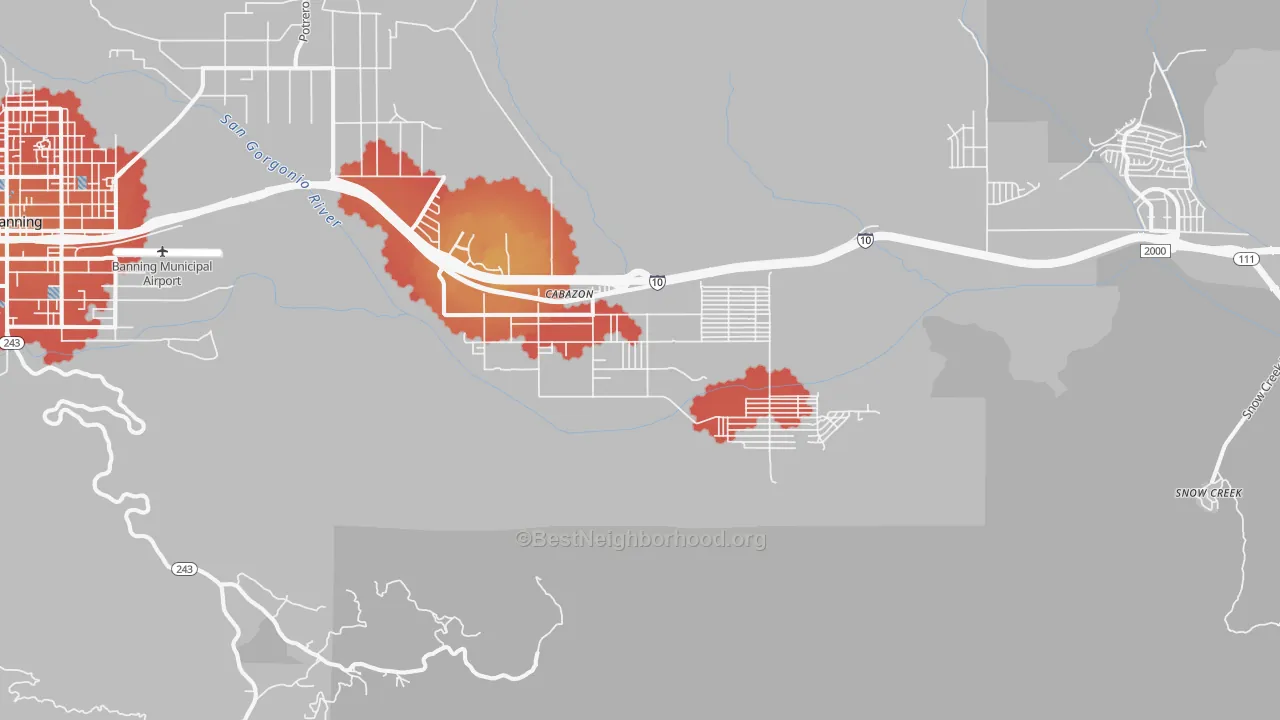 Transit Grade map of Cabazon, CA