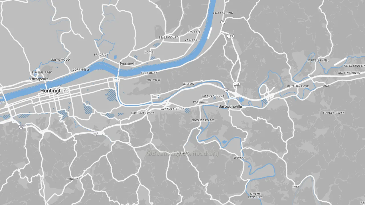 Transit Grade map of Cabell County, WV