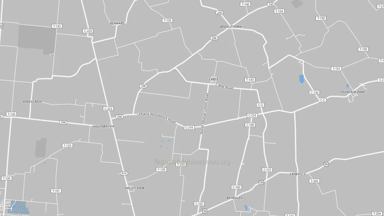 Transit Grade map of Cable, OH