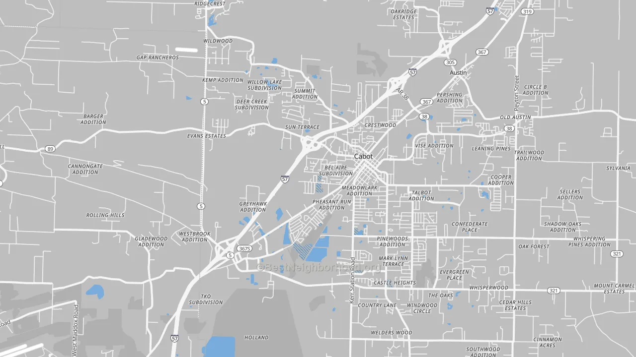 Transit Grade map of Cabot, AR