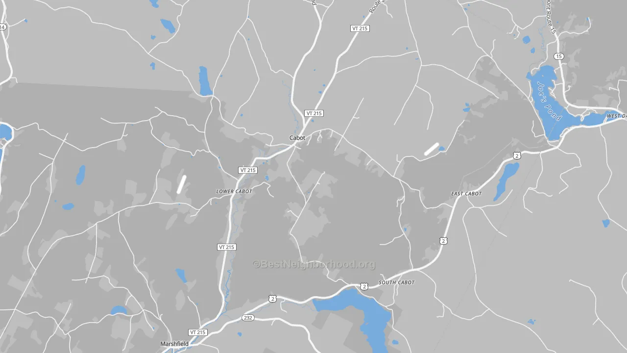 Transit Grade map of Cabot, VT