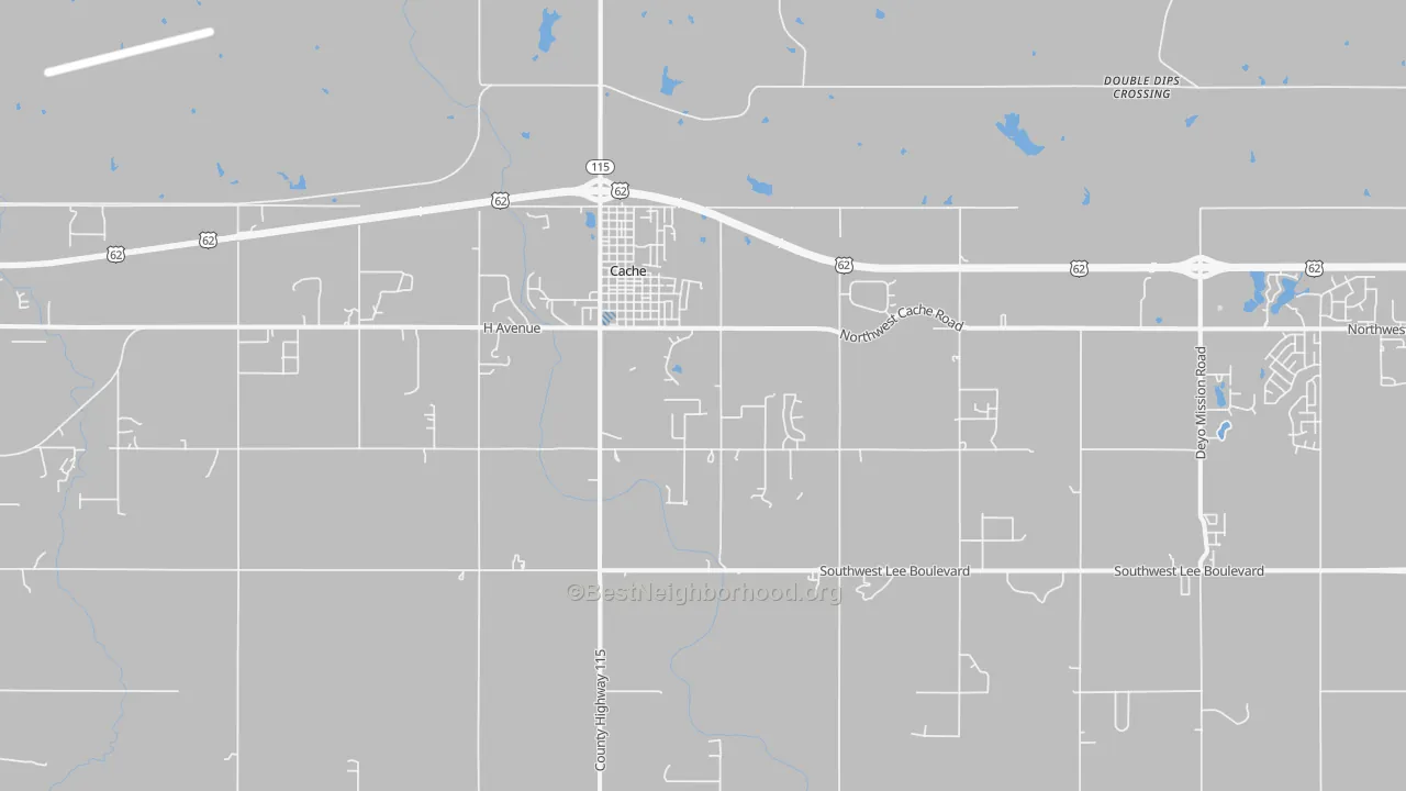 Transit Grade map of Cache, OK