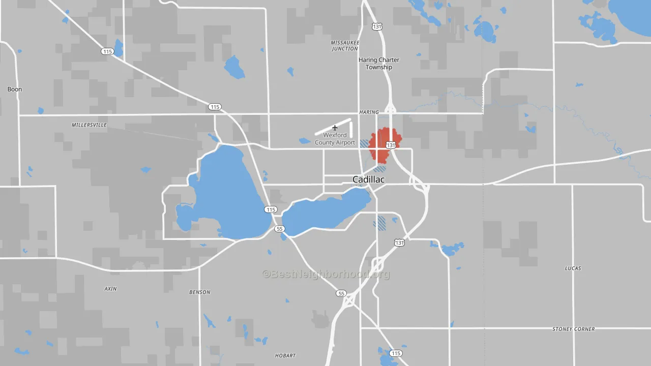 Transit Grade map of Cadillac, MI