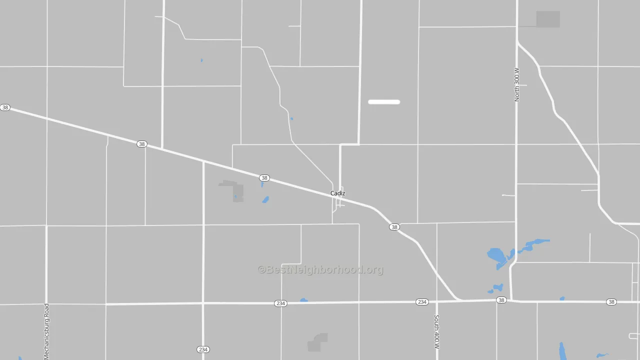 Transit Grade map of Cadiz, IN