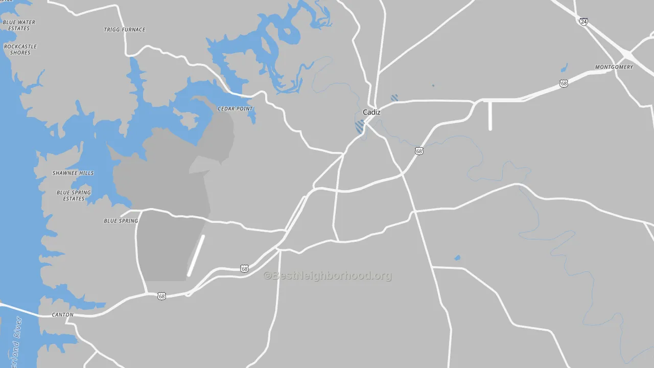 Transit Grade map of Cadiz, KY