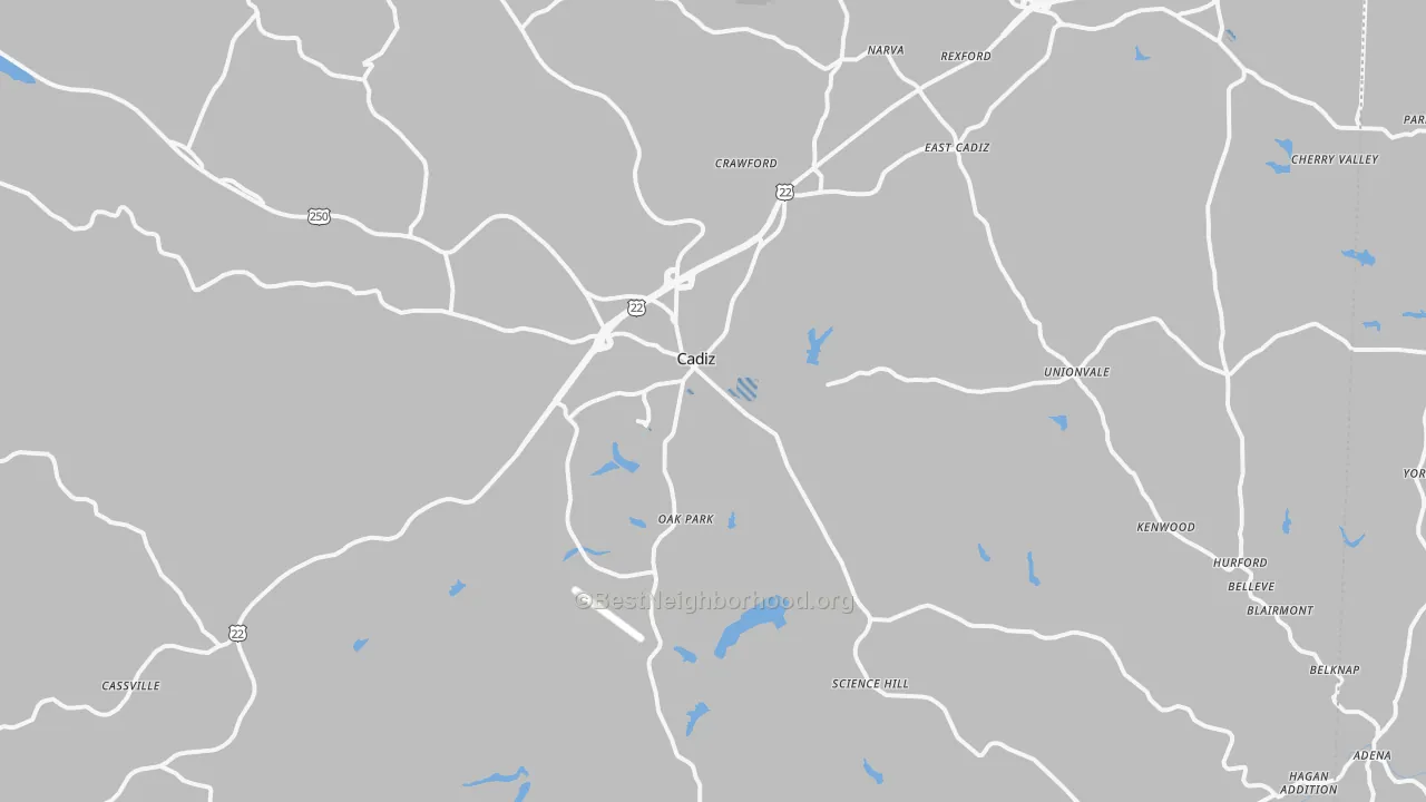 Transit Grade map of Cadiz, OH