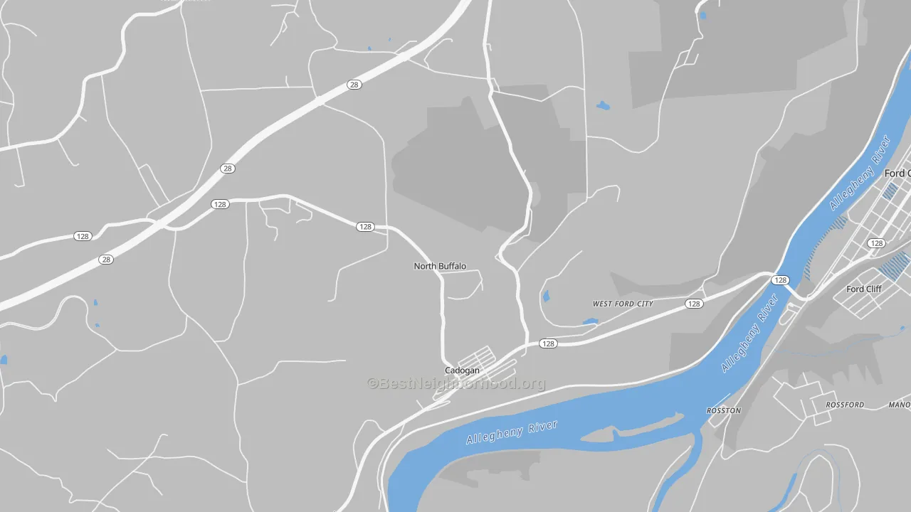 Transit Grade map of Cadogan, PA