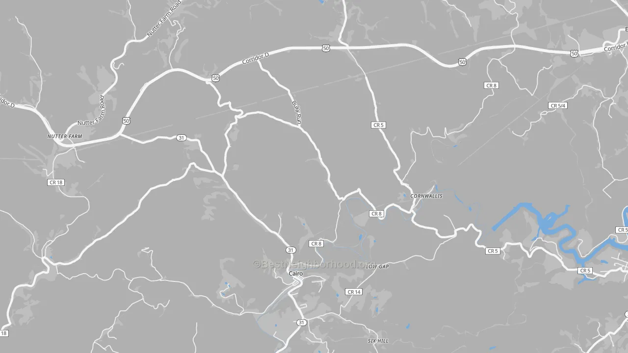 Transit Grade map of Cairo, WV