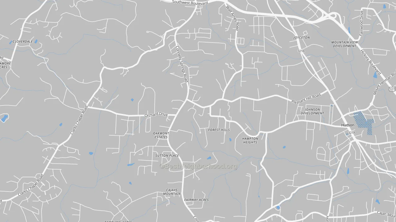 Transit Grade map of Cajahs Mountain, NC