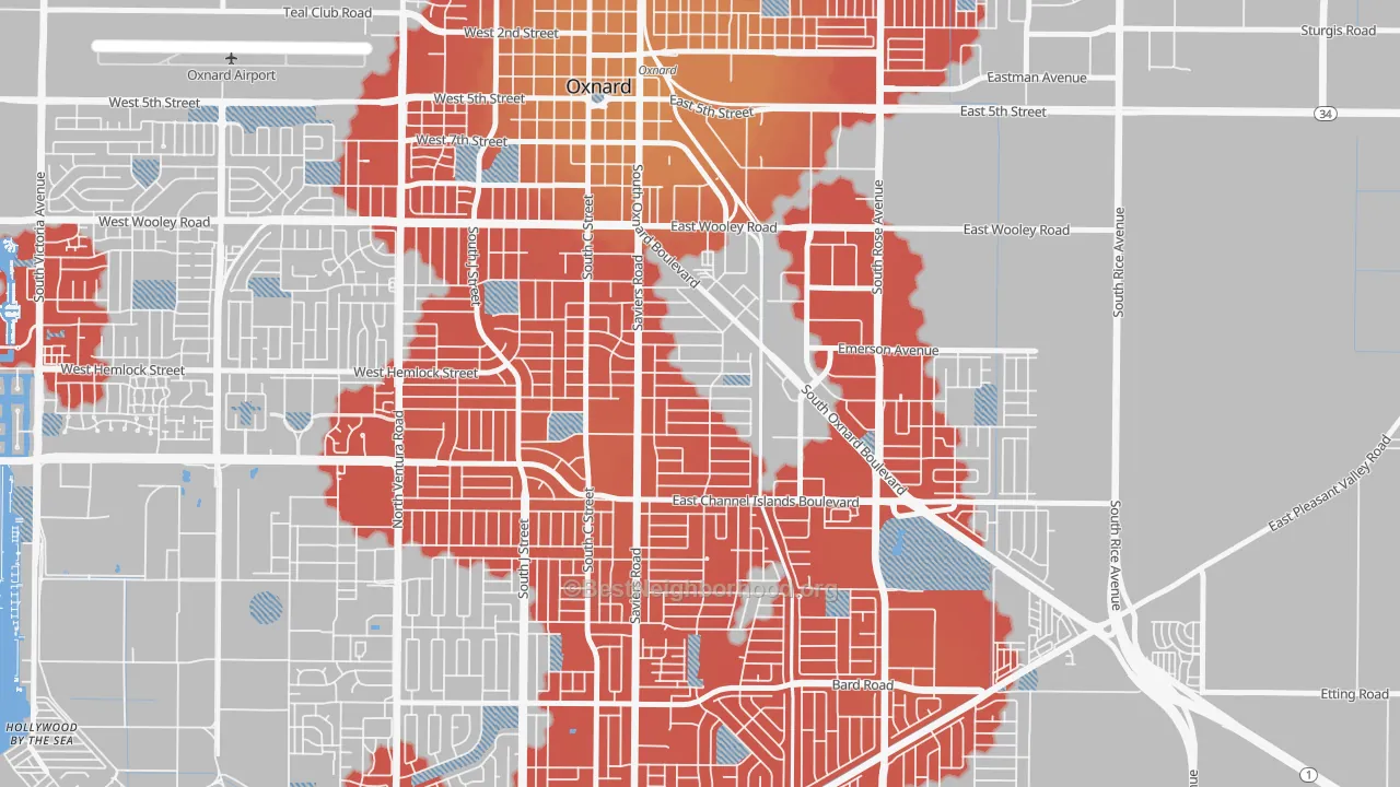 Transit Grade map of Cal-Gisler, Oxnard, CA