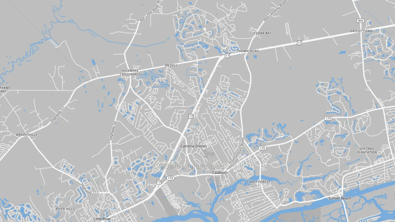 Transit Grade map of Calabash, NC