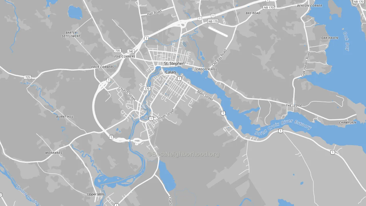 Transit Grade map of Calais, ME