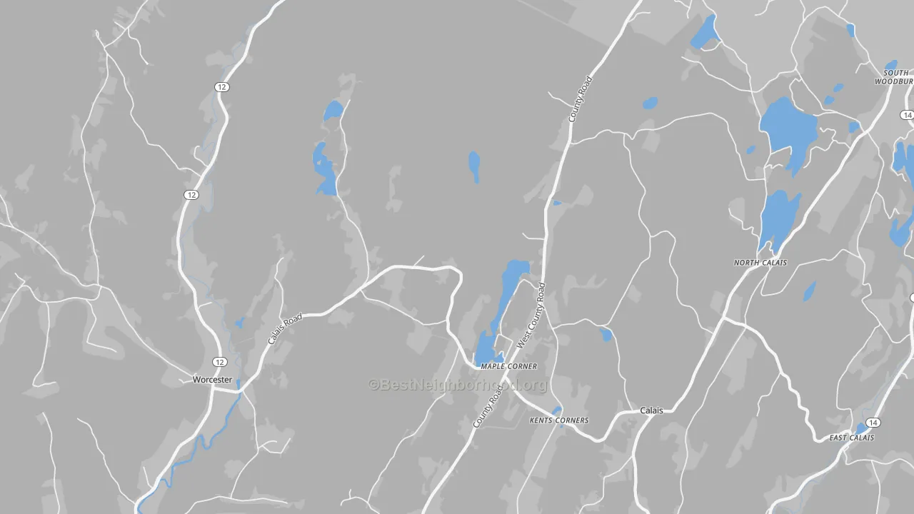 Transit Grade map of Calais, VT