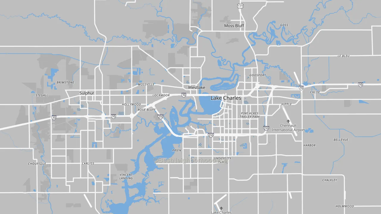 Transit Grade map of Calcasieu Parish, LA