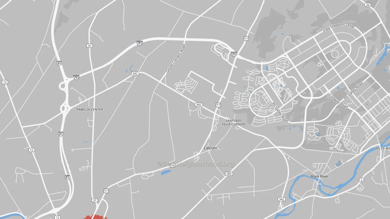Transit Grade map of Calcium, NY