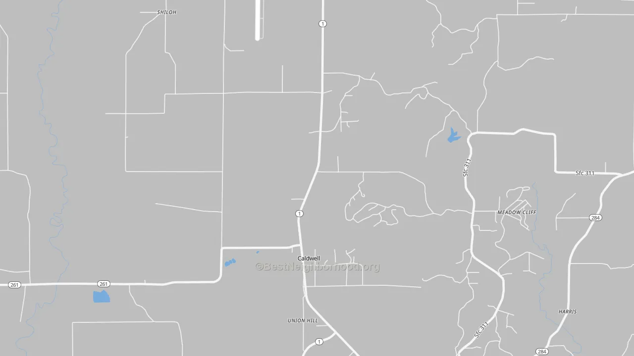 Transit Grade map of Caldwell, AR