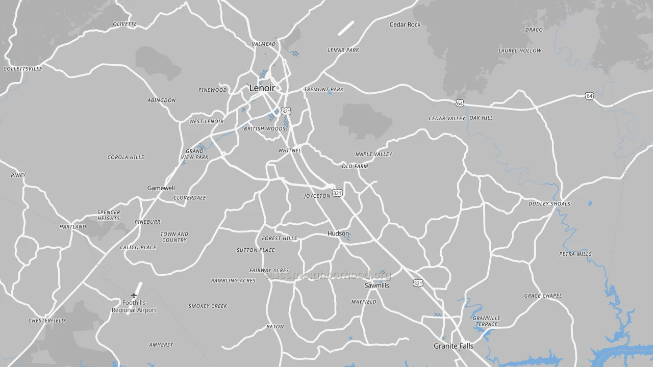 Transit Grade map of Caldwell County, NC