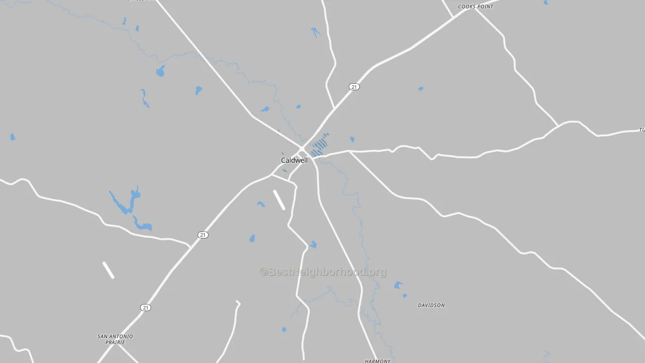 Transit Grade map of Caldwell, TX