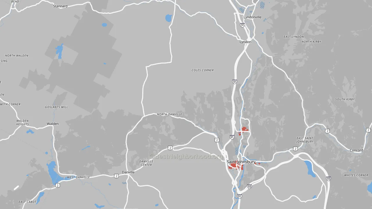 Transit Grade map of Caledonia County, VT