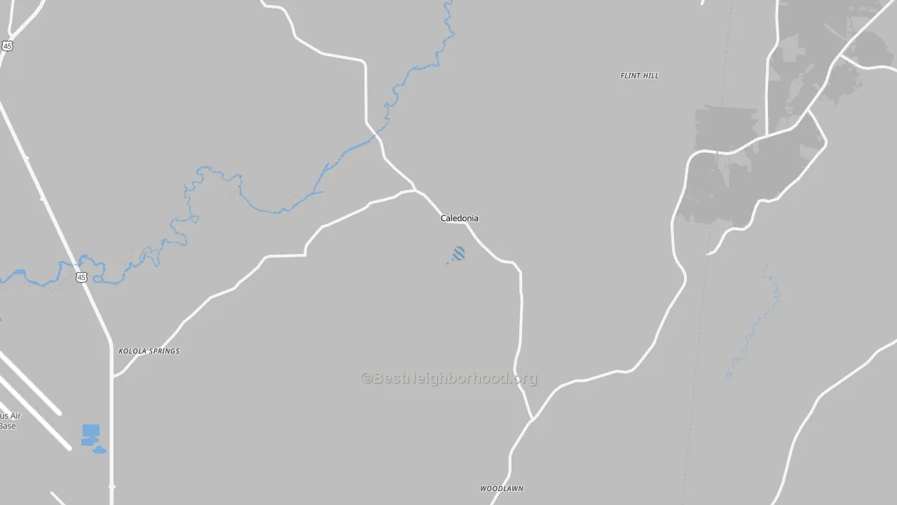 Transit Grade map of Caledonia, MS